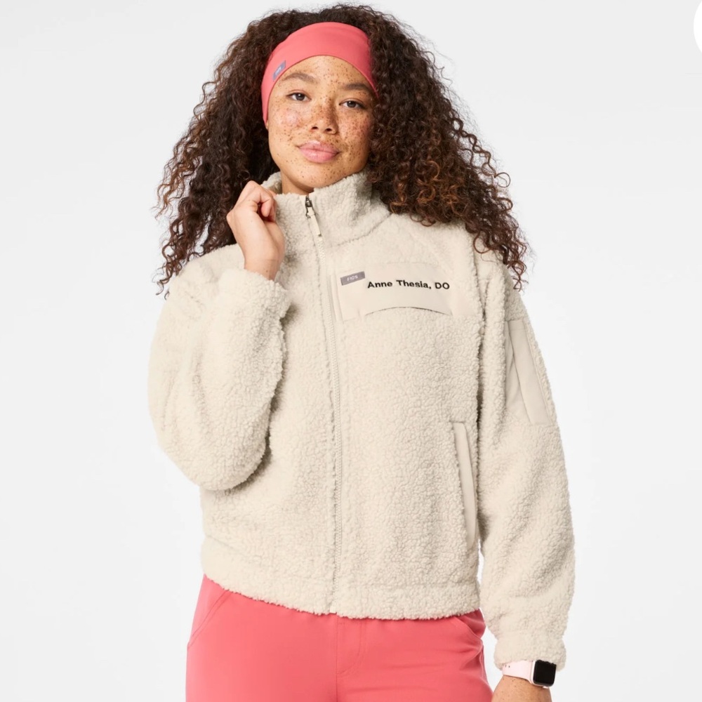 Figs // Women’s On-Shift High Pile Fleece Bomber Jacket™ // Size: Medium